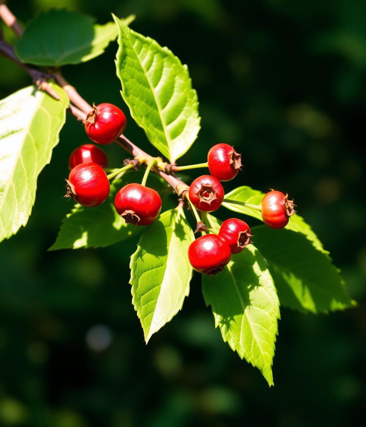 Coffee cherries on the branch